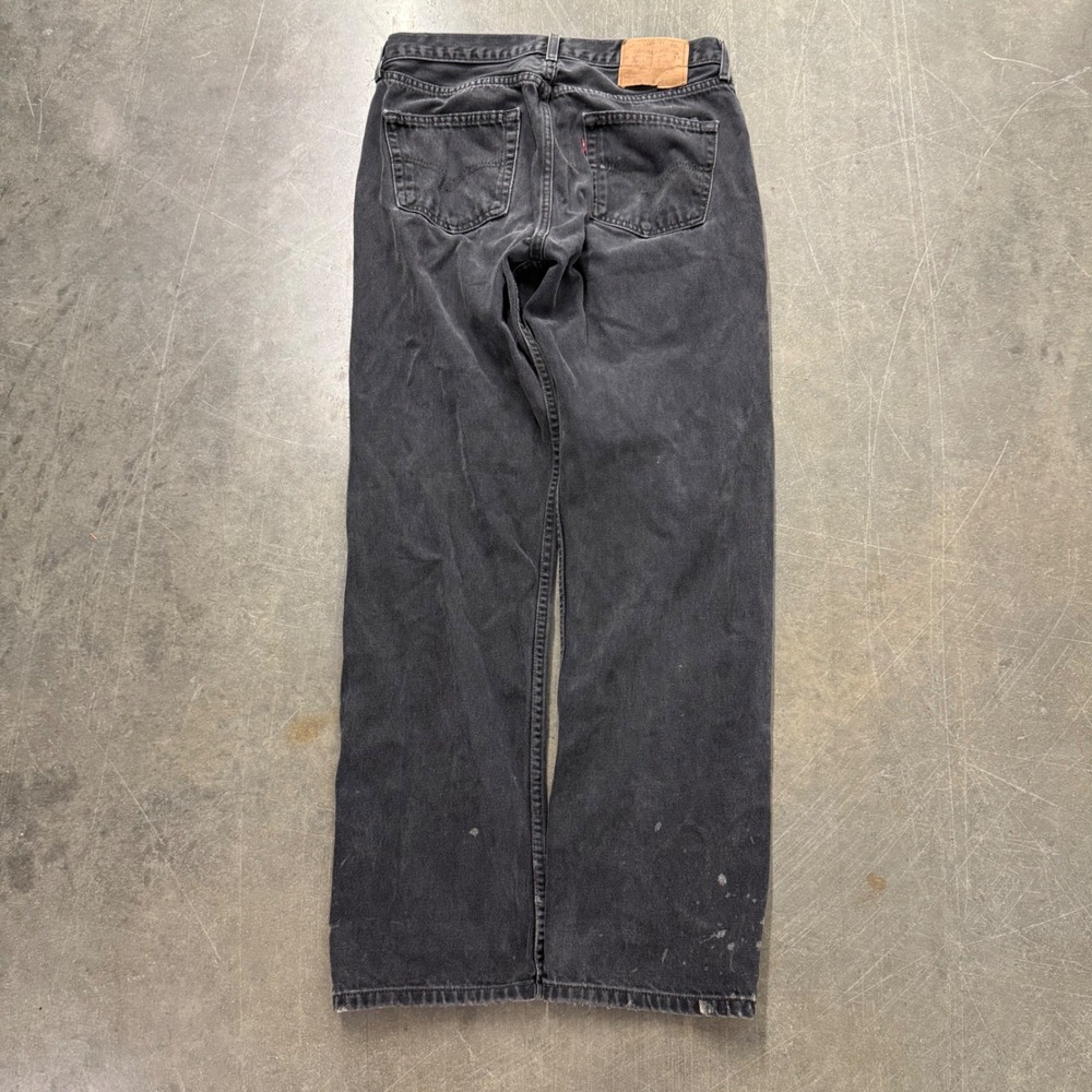 Vintage Levis 501 Black Jeans Made in USA Button Fly Faded Denim 34x32 501-0660